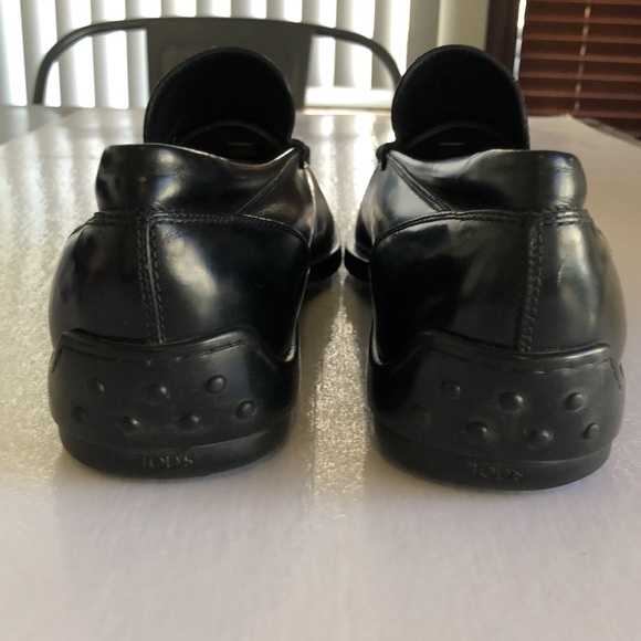 TOD’S Men’s Black Leather Driving Loafers Size 7 - Picture 6 of 15